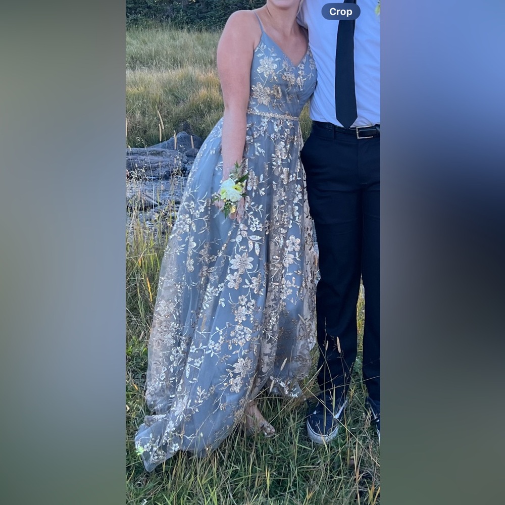 Elegant Floral Embroidered Gown
